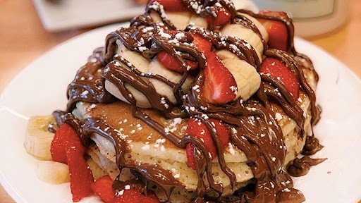Nutella Strawberry Banana Pancakes