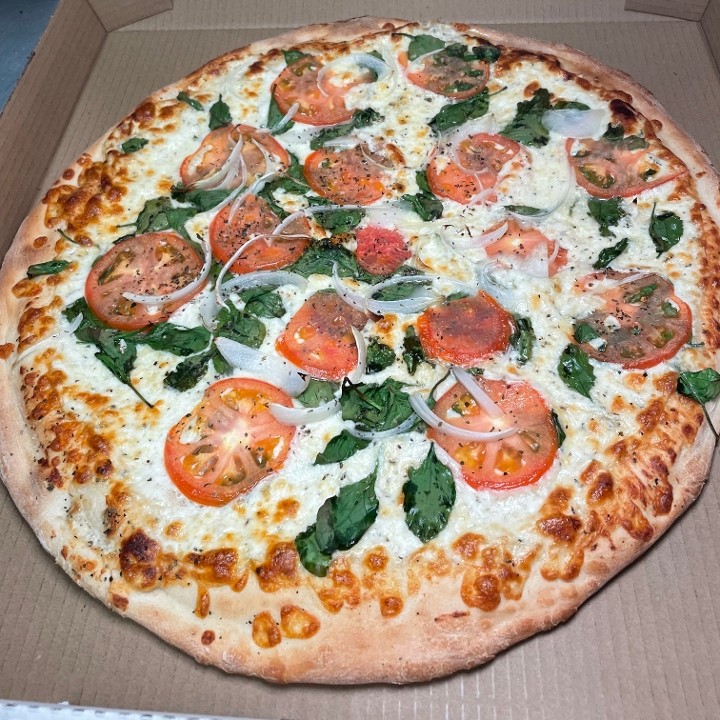 18" Greek White Pizza