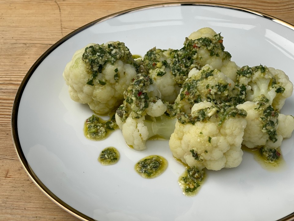 A-Oven Roasted Cauliflower w/ Italian Herb, Parmesan Oil