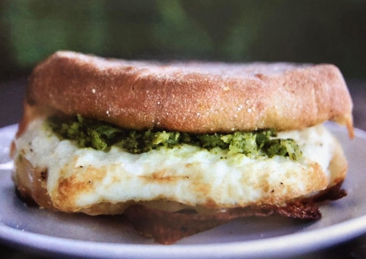 Pesto Provolone Breakfast Sandwich