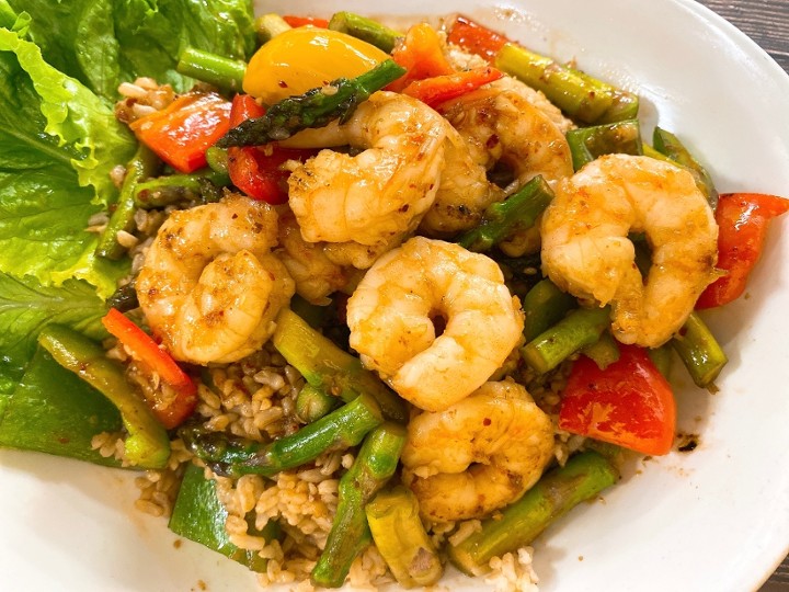 Brown Rice Shrimp Asparagus