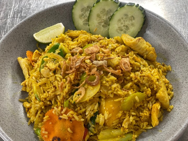 Yellow Fried Rice w/Cuc Salad