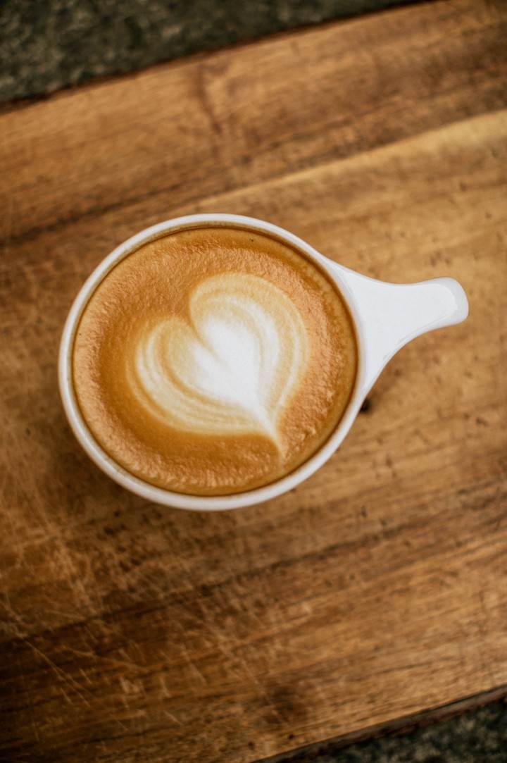 Cute Love Heart Coffee Latte Pattern Brown' Sticker