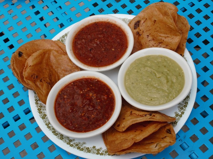 Three Salsas w/ Tostadas