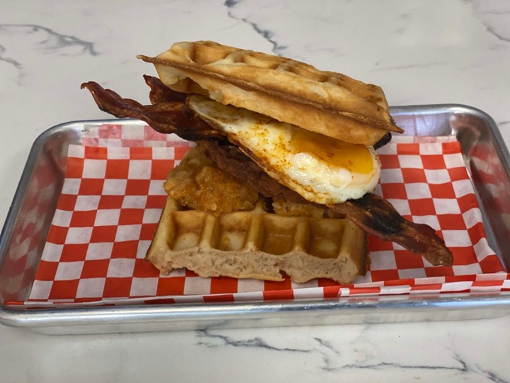 Waffle Egg & Turkey Bacon Sando