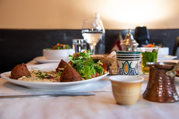 Falafel and hummus plate