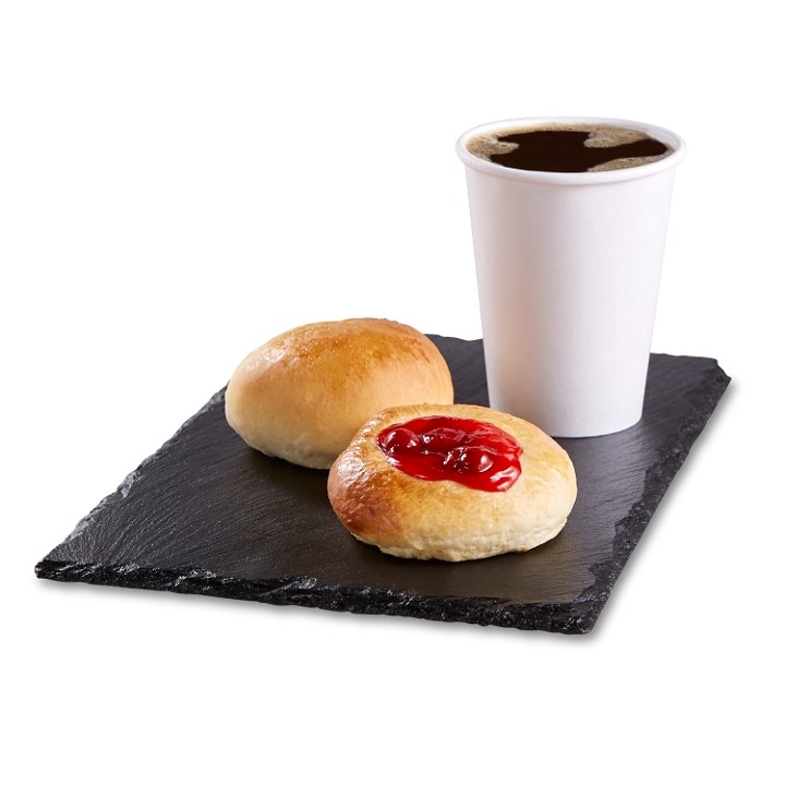 #3 - Coffee 12oz / Fountain Drink 24oz 2  Savory Kolaches