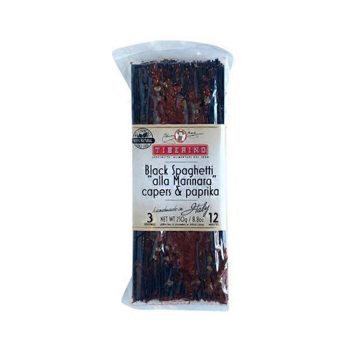 TIBERINO BLACK SPAGHETTI MARINARA W/ CAPERS & PAPRIKA