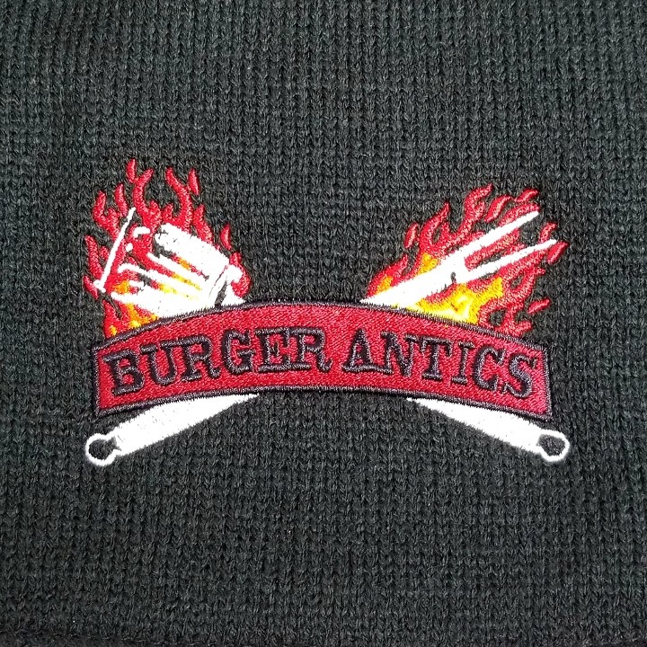 Burger Antics Embroidered Scarf