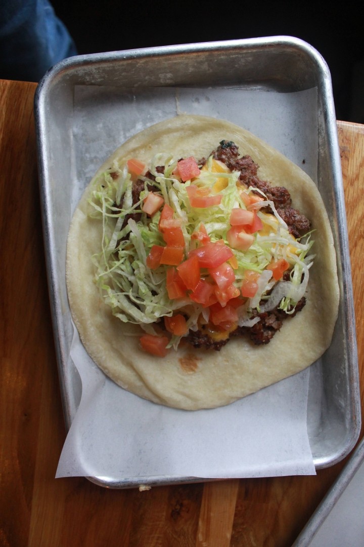 Ground Beef, Lettuce, and Tomato Taco