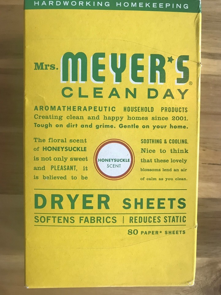 Mrs. Meyer's Dryer Sheets - honeysuckle 80ct