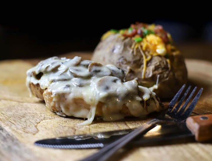 MushroomJack Chicken with Baked Potato