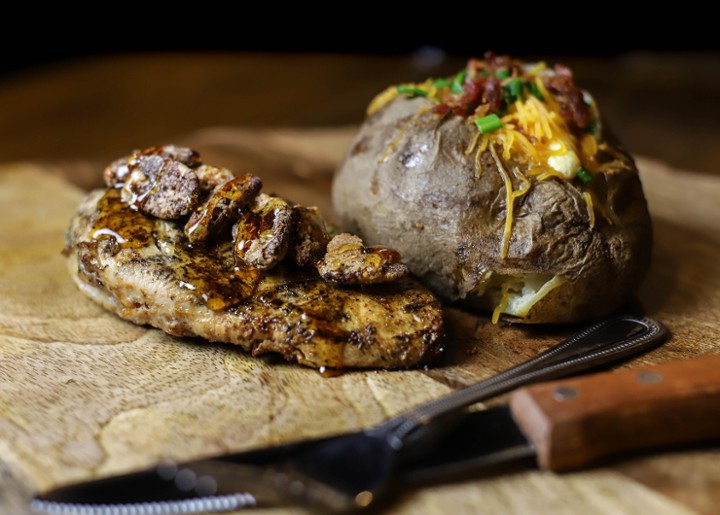 Bourbon Pecan Chicken & Baked Potato