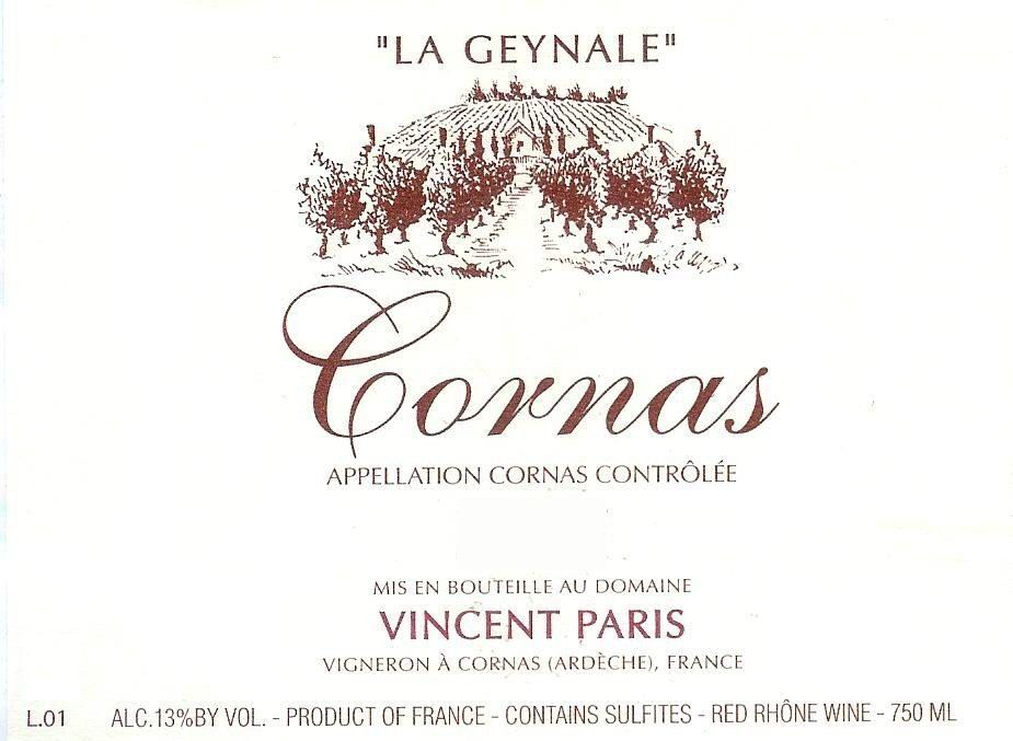 Vincent Paris Cornas 'La Geynale' 2019