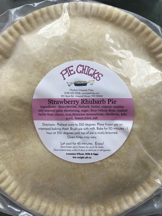 9" Strawberry Rhubarb Pie--Frozen