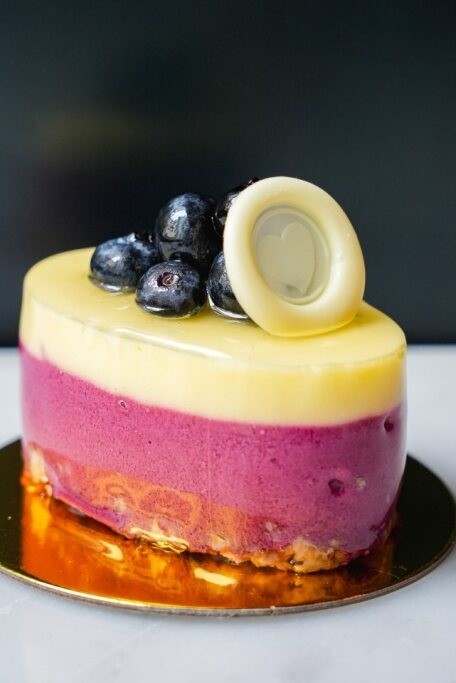 Blueberry Lemon Mousse Cake