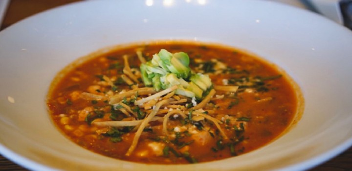 Homemade Chicken Tortilla Soup Bowl