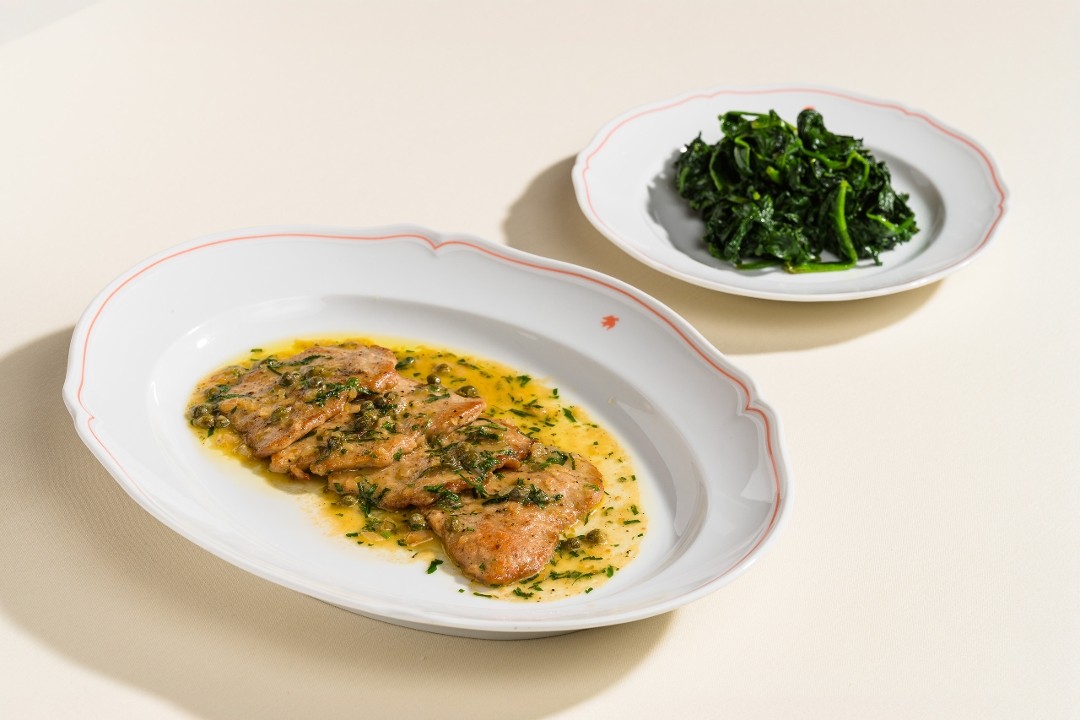 Veal Scaloppine and Spinach