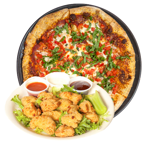 LRG Specialty Pizza + 12 Boneless Wings for $44.99