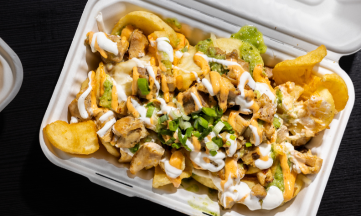 Grilled Chicken Loaded Fries**