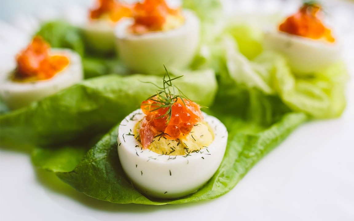 Deviled Eggs with Smoked Trout