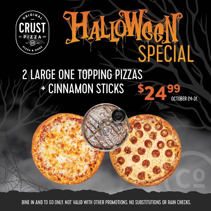 Crust Pizza Co. Alden Bridge, Woodlands, TX 2024 Halloween PROMO