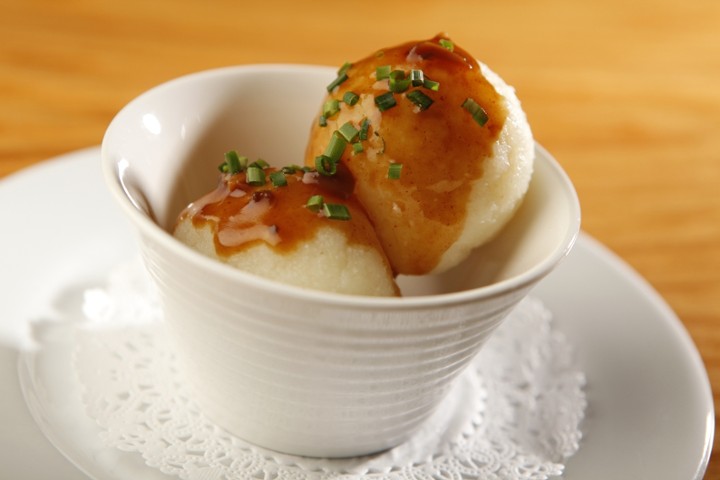 Potato dumplings with gravy