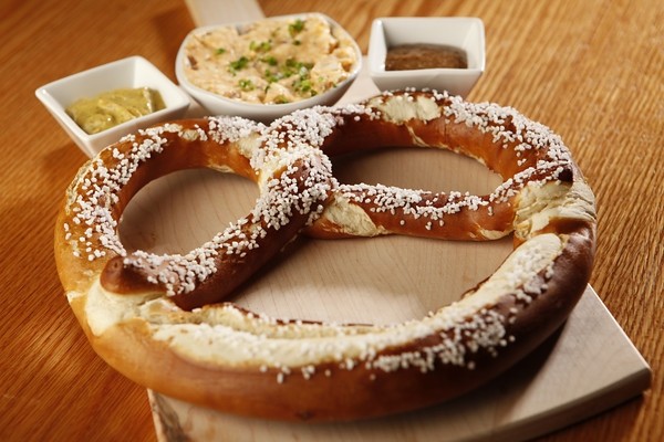 Giant 10 oz. German pretzel from Munich with warm craft beer cheese