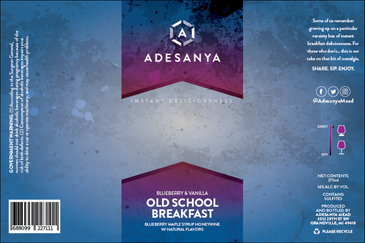 Blueberry Vanilla Old School Breakfast - 375ml Bottle