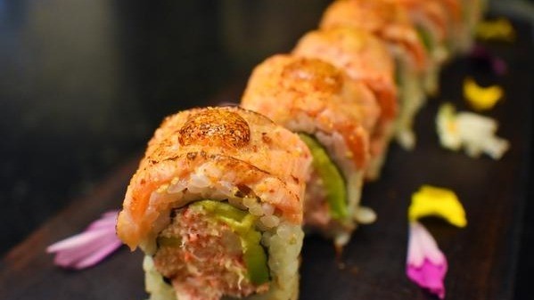Seared Salmon & Dungeness Crab Roll