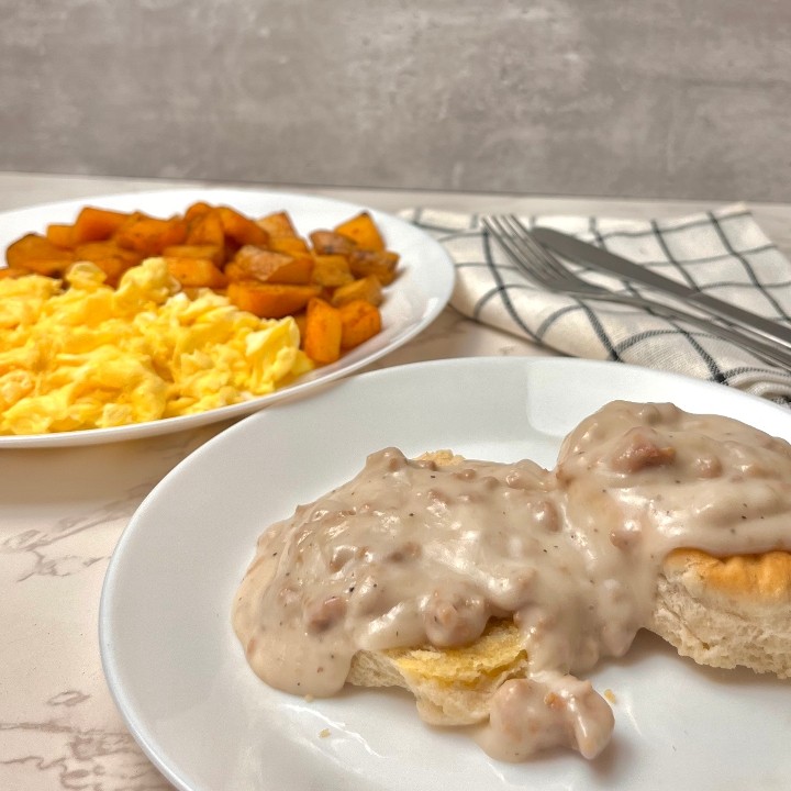 Biscuit and Gravy Breakfast (Simple)