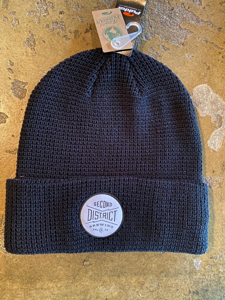 Second District Waffle Knit Beanie Black