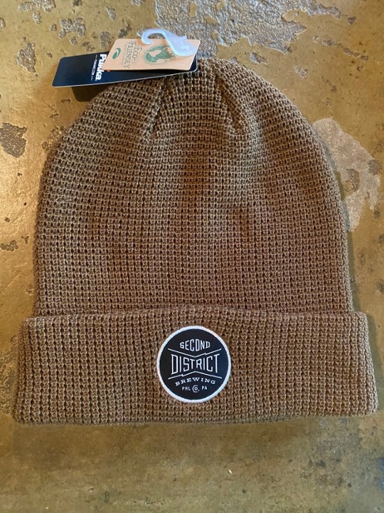Second District Waffle Knit Beanie Brown