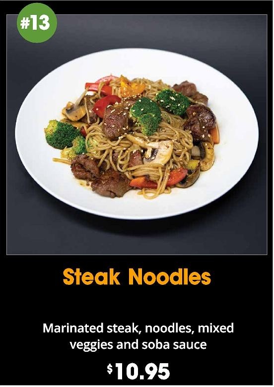 #14 Stir-fry Noodle Marinated Steak