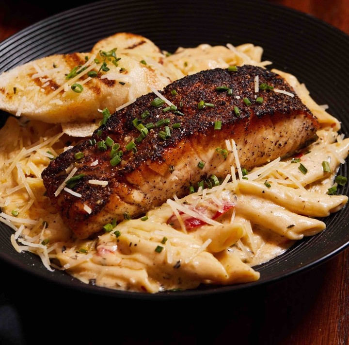 Blackened Salmon Penne Pasta