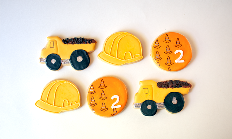 Construction Royal Iced Cookie Set (Dozen)