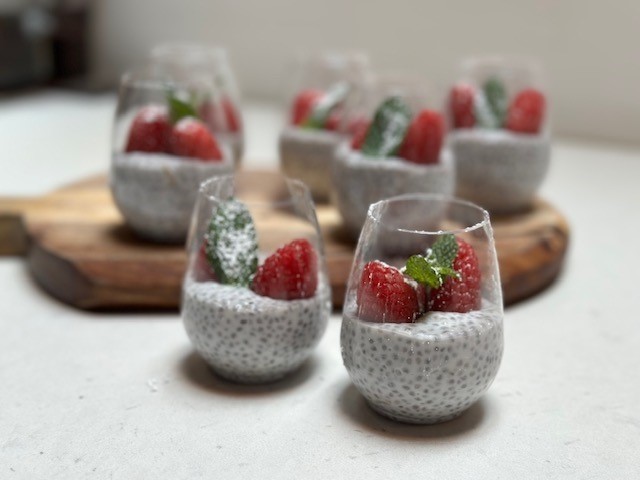 Chia Seed Pudding with Raspberries