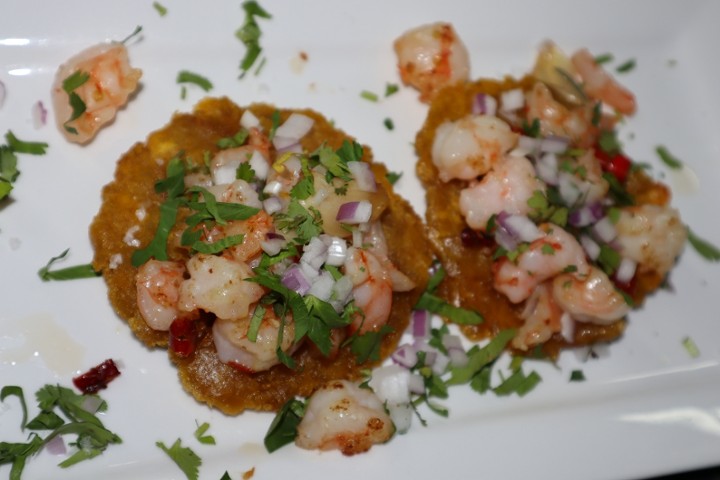 Patacones Rellenos #2 w/ Shrimp