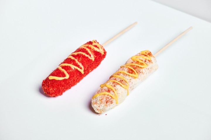 Elote with Hot Cheeto Powder