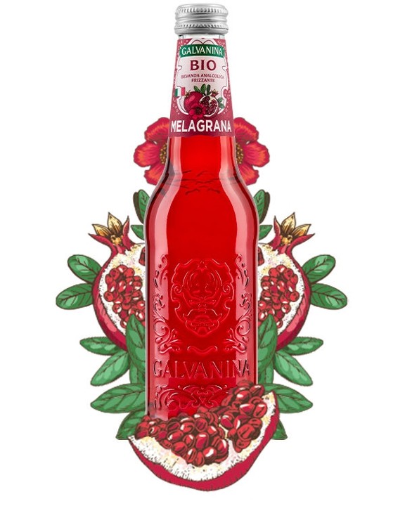 Galvanina Organic Sparkling Pomegranate Soda