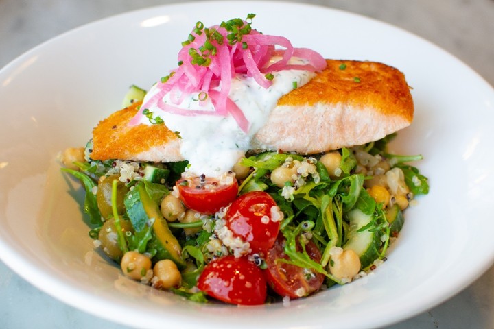 Mediterranean Salmon Power Bowl