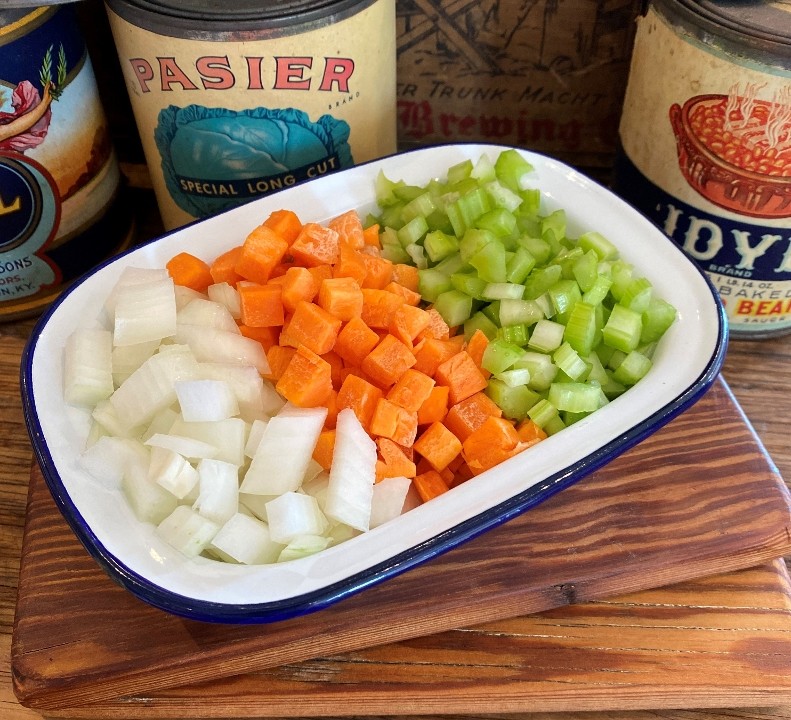 Diced Vegetable Mirepoix (Carrot, Celery, Onion) - Pint