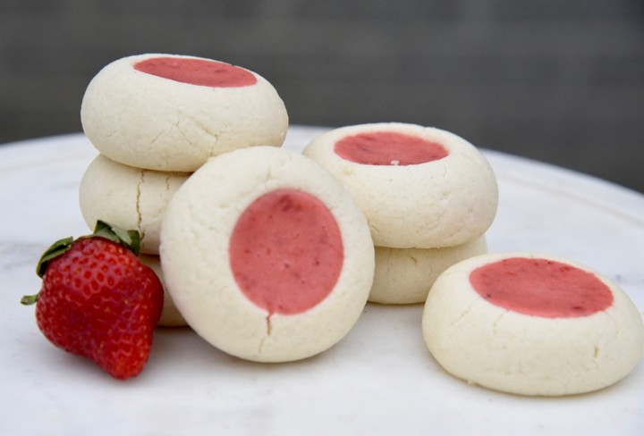 12 Strawberry Thumbprint Cookies