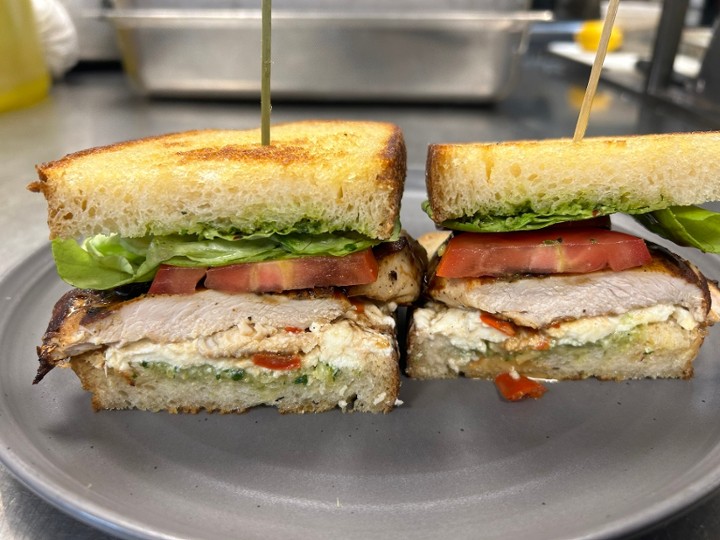 Lunch Pesto Chicken Burrata Sando