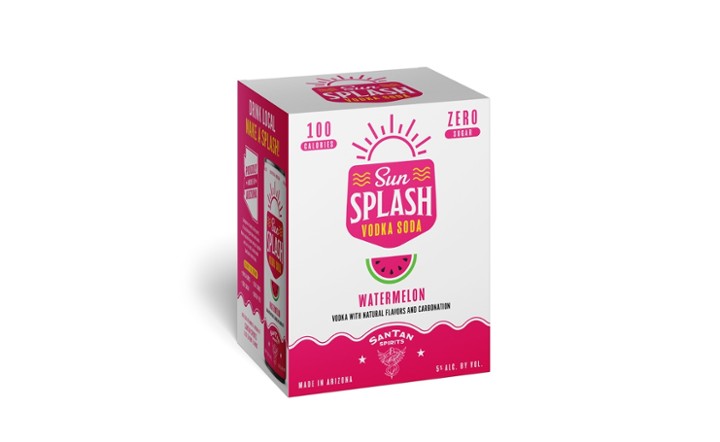 SunSplash Watermelon Vodka Soda 4pk-12oz can cocktail (5% ABV)