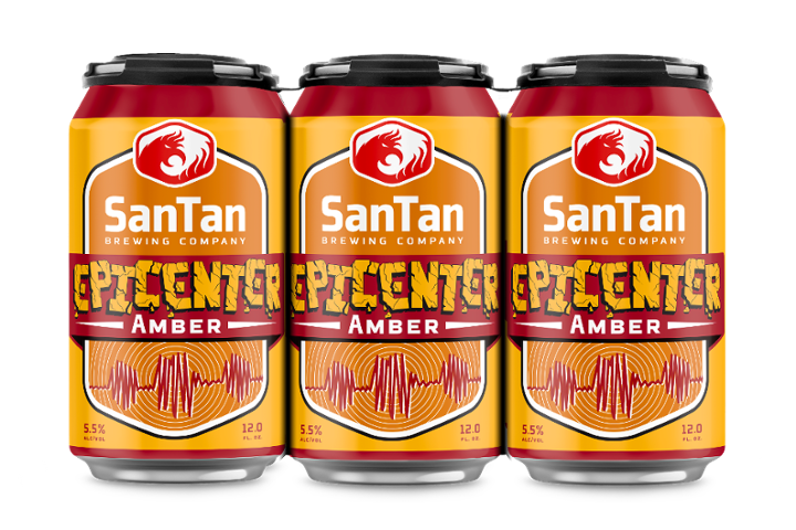 Epicenter Amber Ale, 6pk-12oz can beer (5.5% ABV)