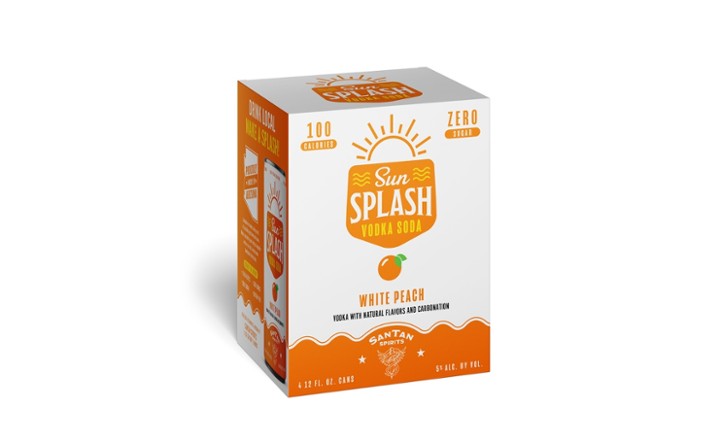 SunSplash White Peach Vodka Soda 4pk-12oz can cocktail (5% ABV)