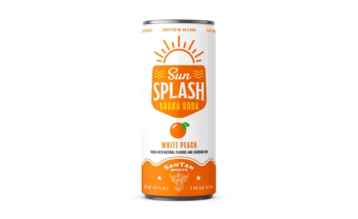 SunSplash White Peach Vodka Soda Single Can 1pk-12oz can cocktail (5% ABV)