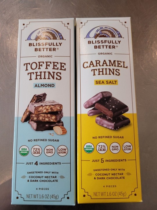 Blissfully Better Organic Toffee Thins & Caramel Thins