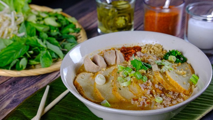 Spicy Tom Yum Pork Noodle Soup